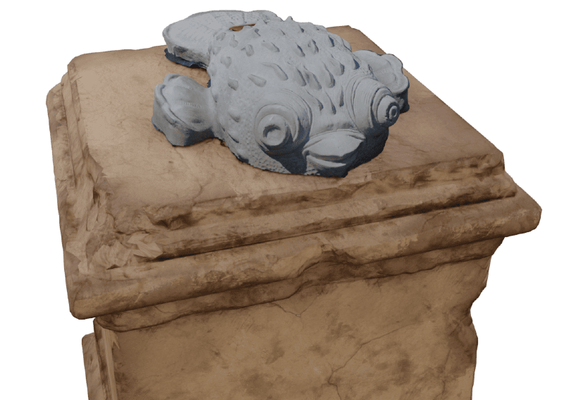 Pufferfish on plinth memorial, image